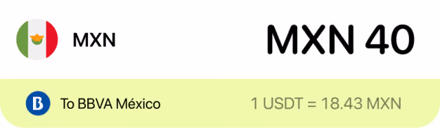 Receive Mexican pesos